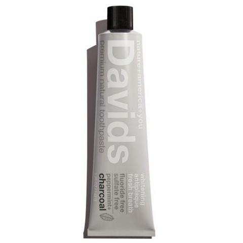 Davids Premium Natural Toothpaste | Peppermint + Charcoal